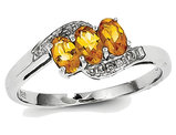 1/2 Carat (ctw) Three-Stone Citrine Ring in Sterling Silver